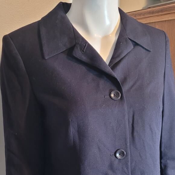 TALBOTS Black Wool Blazer Jacket 10P USA Made Classic Career Minimalist Quietlux - Picture 4 of 11